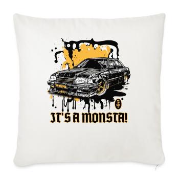 Une voiture monstrueuse monstrueuse - Housse de coussin décorative 45 x 45 cm - blanc nature - Devant