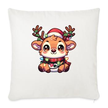 Weihnachtsmütze Weihnachten Lichterkette Reindeer - Sofakissenbezug 45 x 45 cm - Naturweiß  - Vorne