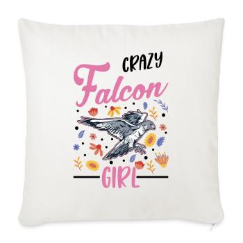 Crazy Falcon Girl - Sofa pillowcase 17,3'' x 17,3'' (45 x 45 cm) - natural white - Front