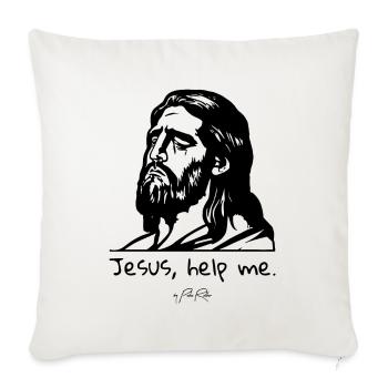 Jesus, hilf mir - Sofakissenbezug 45 x 45 cm - Naturweiß  - Vorne