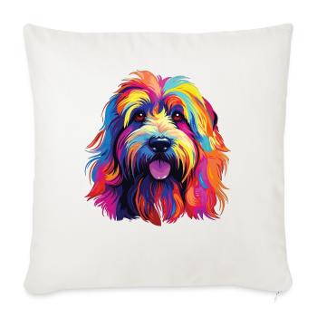 Aquarelle coloré Bearded Collie - Housse de coussin décorative 45 x 45 cm - blanc nature - Devant
