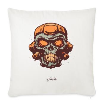 Crâne de dessin animé comique vintage rétro - Housse de coussin décorative 45 x 45 cm - blanc nature - Devant