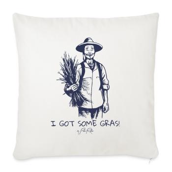 Un riziculteur chinois dit : « J’ai de l’herbe » - Housse de coussin décorative 45 x 45 cm - blanc nature - Devant