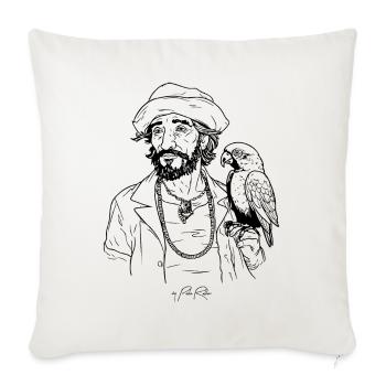 Attractive pirate with parrot - Sofa pillowcase 17,3'' x 17,3'' (45 x 45 cm) - natural white - Front