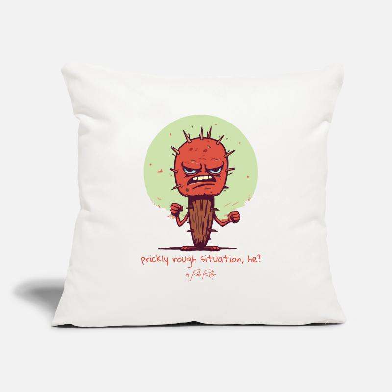 Situation difficile et épicée, un cactus en difficulté Housse de coussin décorative 45 x 45 cm