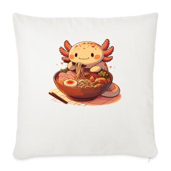 Mais d’abord, l’axolotl sucré mange des ramen - Housse de coussin décorative 45 x 45 cm - blanc nature - Devant