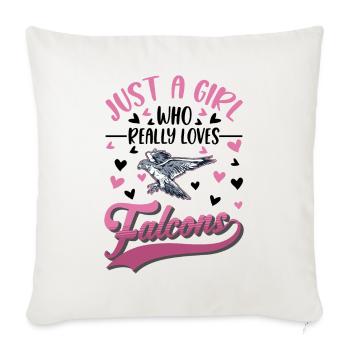 Falconer Girl Falconry Falconry Kestrel - Sofa pillowcase 17,3'' x 17,3'' (45 x 45 cm) - natural white - Front