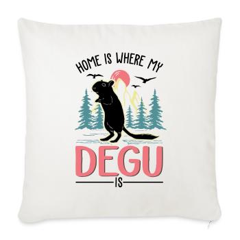 Home is where my degu is, forest degu - Sofa pillowcase 17,3'' x 17,3'' (45 x 45 cm) - natural white - Front