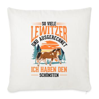 Lewitzer Pferd Reiterin - Sofakissenbezug 45 x 45 cm - Naturweiß  - Vorne