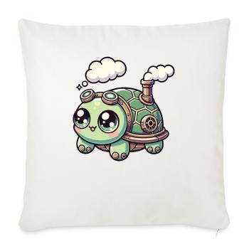 Kawaii Steampunk tortue Fantasy tortue - Housse de coussin décorative 45 x 45 cm - blanc nature - Devant