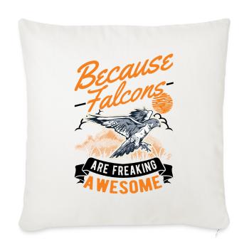 Falcon Gift, Falcon Breeding, Falcon Breeder, Falconer - Sofa pillowcase 17,3'' x 17,3'' (45 x 45 cm) - natural white - Front