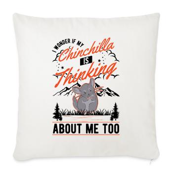 Chinchilla cadeau Woolly Mouse Shorttail Chinchilla - Housse de coussin décorative 45 x 45 cm - blanc nature - Devant