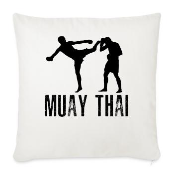 Muay Thaï - Housse de coussin décorative 45 x 45 cm - blanc nature - Devant