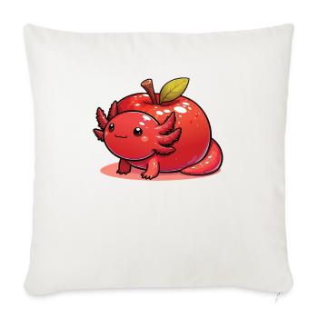 Pomme kawaii axolotl fruit mignon axolotls - Housse de coussin décorative 45 x 45 cm - blanc nature - Devant