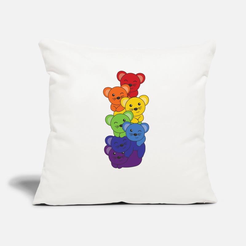 Rainbow Flag Pride LGBTQ Cute Mouse Stack Sofa pillowcase 17,3'' x 17,3'' (45 x 45 cm)
