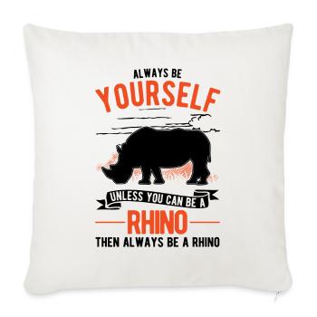 Rhino Rhino Rhinoceros - Sofa pillowcase 17,3'' x 17,3'' (45 x 45 cm) - natural white - Front