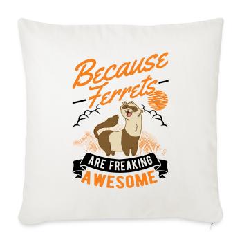 Cadeau Furet - Housse de coussin décorative 45 x 45 cm - blanc nature - Devant