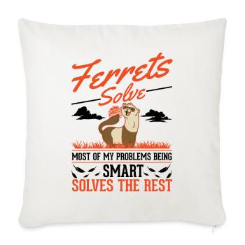 Ferret Lover Ferret Gift - Sofa pillowcase 17,3'' x 17,3'' (45 x 45 cm) - natural white - Front