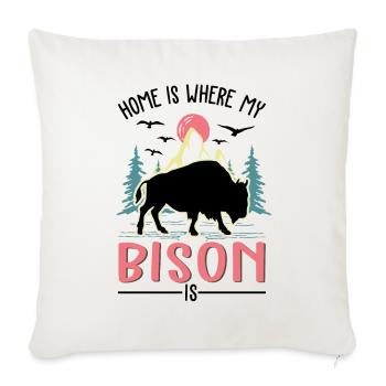 Home is where my buffalo is - Sofa pillowcase 17,3'' x 17,3'' (45 x 45 cm) - natural white - Front