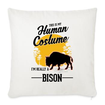 Buffle Costume Humain Bison Halloween - Housse de coussin décorative 45 x 45 cm - blanc nature - Devant