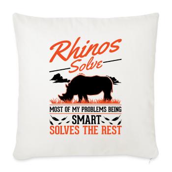 Rhino Gift Rhino Rhinoceros - Sofa pillowcase 17,3'' x 17,3'' (45 x 45 cm) - natural white - Front