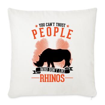 Rhino Gift Rhino Rhinoceros - Sofa pillowcase 17,3'' x 17,3'' (45 x 45 cm) - natural white - Front
