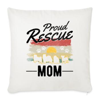 Dog Rescue Mom Street Dog - Sofa pillowcase 17,3'' x 17,3'' (45 x 45 cm) - natural white - Front