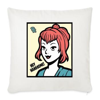 Hé, jolie ! dit une charmante dame - Housse de coussin décorative 45 x 45 cm - blanc nature - Devant