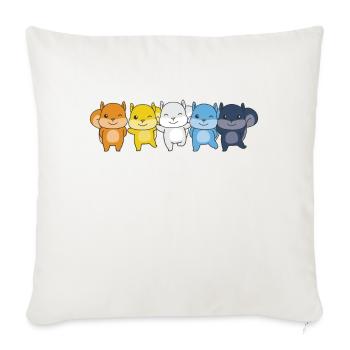 Aroace Flag Pride LGBTQ Écureuil mignon - Housse de coussin décorative 45 x 45 cm - blanc nature - Devant