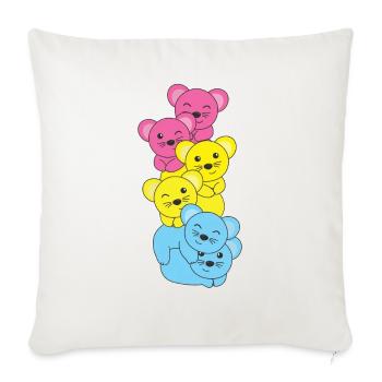 Pansexuell Flag Pride LGBTQ süßer Maus - Sofakissenbezug 45 x 45 cm - Naturweiß  - Vorne