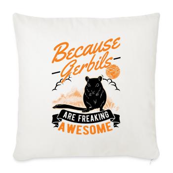 Gerbille Rennratte Rennmaus - Housse de coussin décorative 45 x 45 cm - blanc nature - Devant