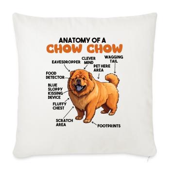 Dog Explanation Anatomy of a Chow Chow - Sofa pillowcase 17,3'' x 17,3'' (45 x 45 cm) - natural white - Front