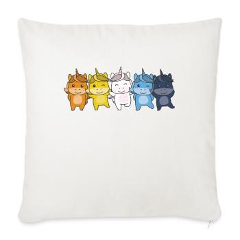 Aroace Flag Pride LGBTQ Licorne mignonne - Housse de coussin décorative 45 x 45 cm - blanc nature - Devant