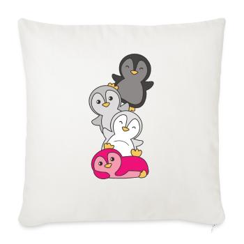 Gynephilia drapeau fierté LGBTQ pingouin mignon - Housse de coussin décorative 45 x 45 cm - blanc nature - Devant
