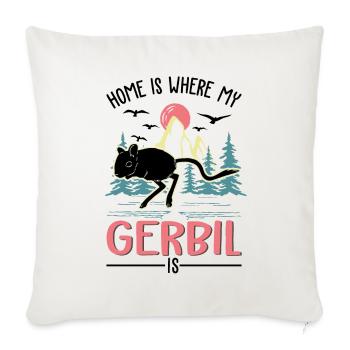 Zuhause ist wo mein Gerbil ist Rennmaus - Sofakissenbezug 45 x 45 cm - Naturweiß  - Vorne