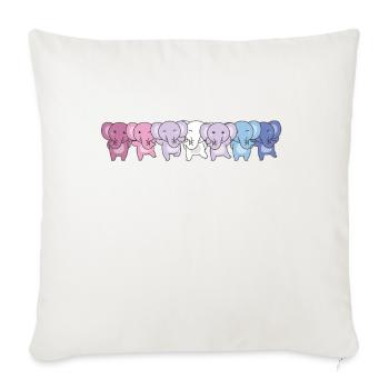 Bigender Flag Pride LGBTQ Cute Elephant - Sofa pillowcase 17,3'' x 17,3'' (45 x 45 cm) - natural white - Front