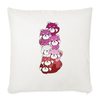 Lipstick Lesbische Pride LGBTQ süßer Roter Panda - Sofakissenbezug 45 x 45 cm - Naturweiß  - Vorne