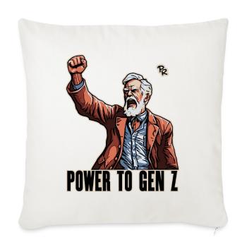 Le poing en l’air, la protestation des baby-boomers : le pouvoir pour la génération Z - Housse de coussin décorative 45 x 45 cm - blanc nature - Devant