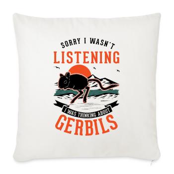 Gerbil Gift Mongolian Gerbil Gerbil - Sofa pillowcase 17,3'' x 17,3'' (45 x 45 cm) - natural white - Front