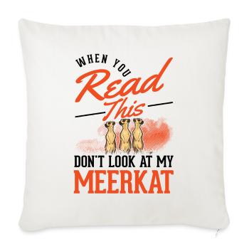 Suricate Cadeau Suricate - Housse de coussin décorative 45 x 45 cm - blanc nature - Devant