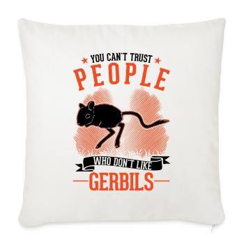 Gerbil Gift Mongolian Gerbil Gerbil - Sofa pillowcase 17,3'' x 17,3'' (45 x 45 cm) - natural white - Front