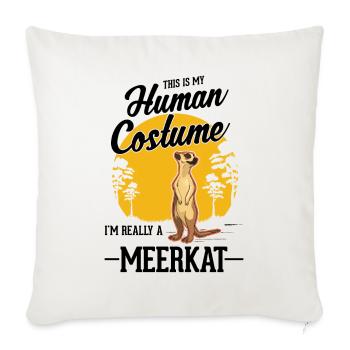 Déguisement Suricate Suricate Halloween - Housse de coussin décorative 45 x 45 cm - blanc nature - Devant