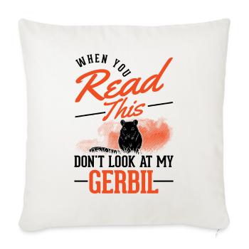 Gerbil Gift Mongolian Gerbil Gerbil - Sofa pillowcase 17,3'' x 17,3'' (45 x 45 cm) - natural white - Front