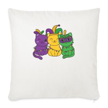 Déguisement de carnaval de chat de Mardi Gras - Housse de coussin décorative 45 x 45 cm - blanc nature - Devant
