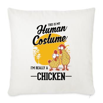 Chicken Costume Chicken Halloween Farmer - Sofa pillowcase 17,3'' x 17,3'' (45 x 45 cm) - natural white - Front