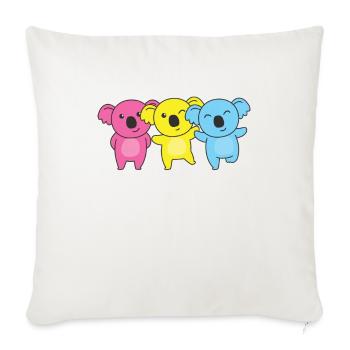 Pansexuell Flag Pride LGBTQ süßer Koala - Sofakissenbezug 45 x 45 cm - Naturweiß  - Vorne