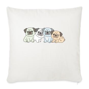 Unlabeld Flag Pride LGBTQ Cute Pug - Sofa pillowcase 17,3'' x 17,3'' (45 x 45 cm) - natural white - Front