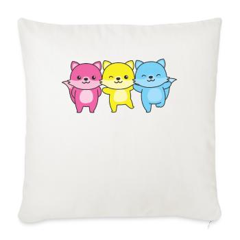 Pansexuel Drapeau Fierté LGBTQ Mignon Renard - Housse de coussin décorative 45 x 45 cm - blanc nature - Devant
