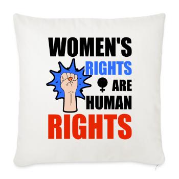 Les droits des femmes sont des droits humains - Housse de coussin décorative 45 x 45 cm - blanc nature - Devant