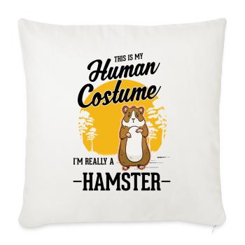 Hamster Costume Hamster Wheel Gold Hamster - Sofa pillowcase 17,3'' x 17,3'' (45 x 45 cm) - natural white - Front